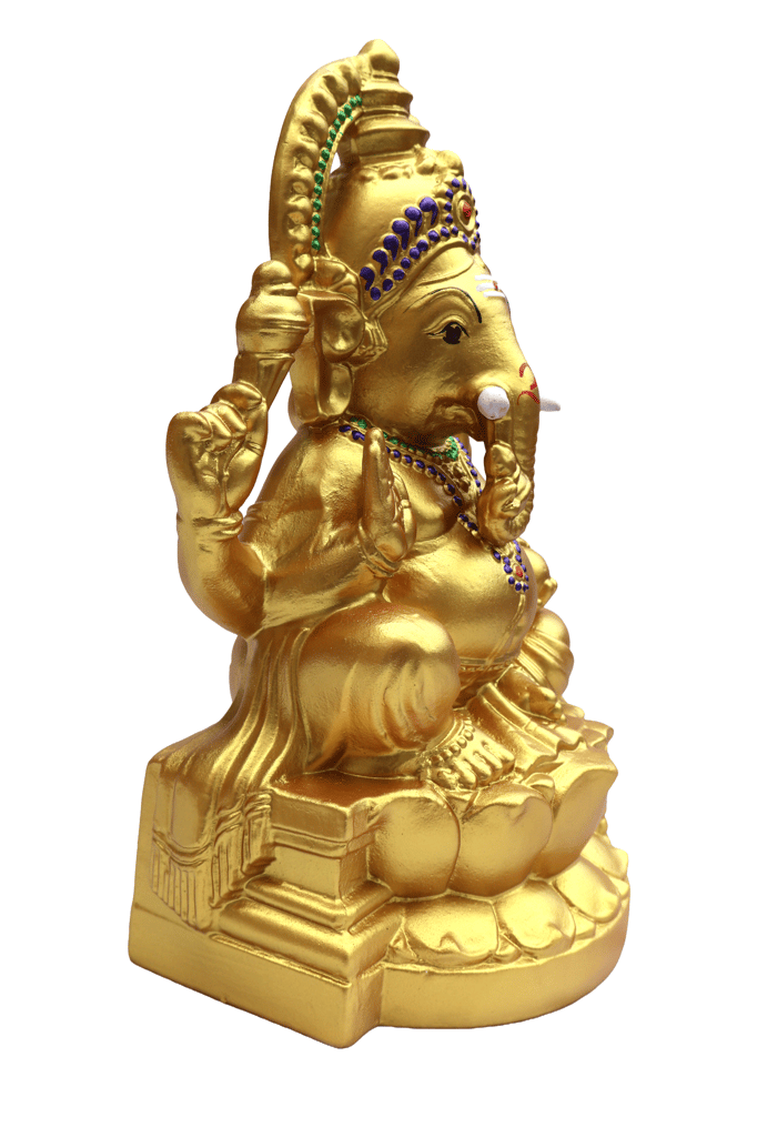 Golden Lord Ganesha Idol for Home Decor & Puja - Remover of Obstacles view 2