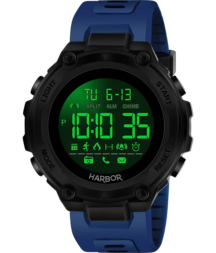 Harbor Blue PU Digital Men's Watch view 2