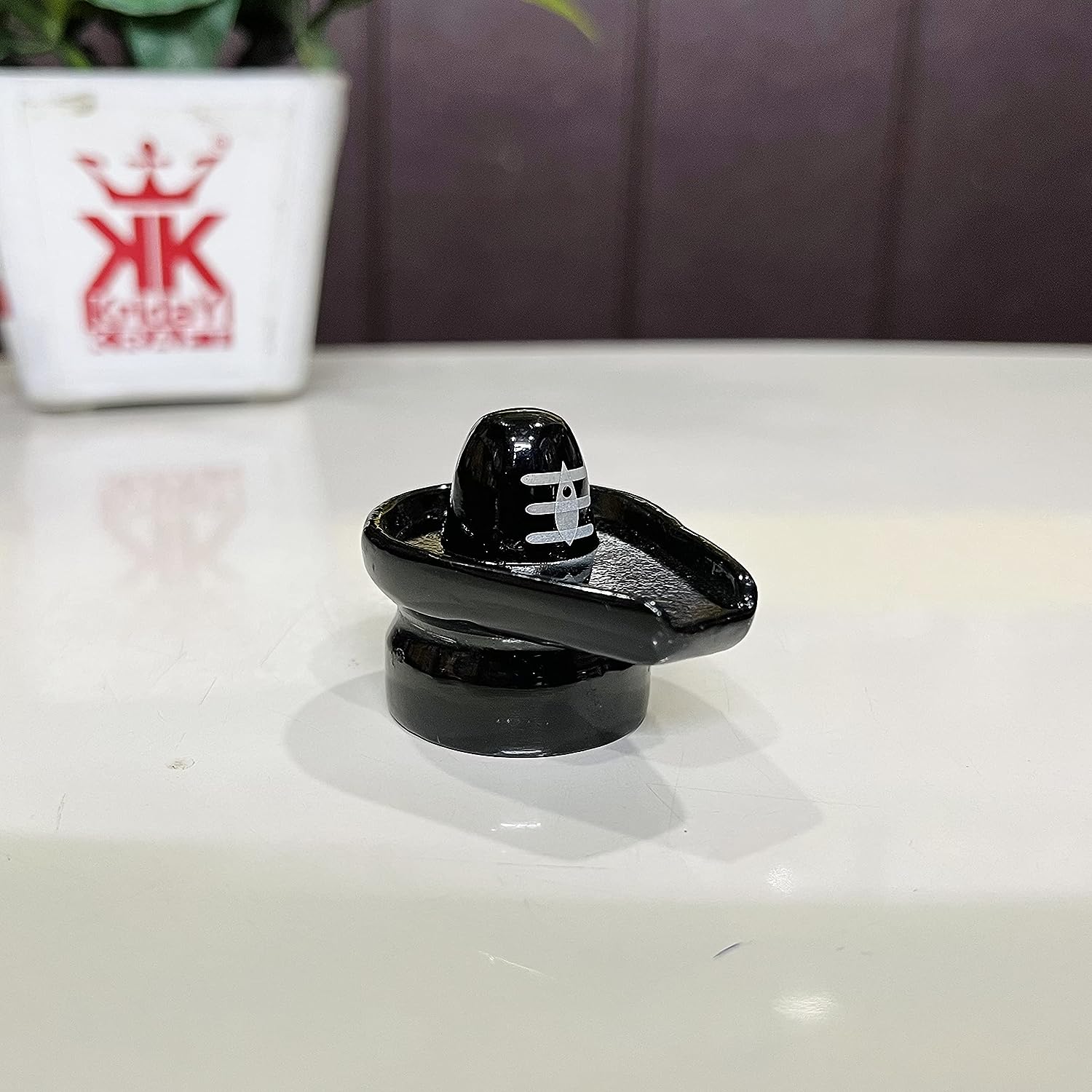 DreamKraft Metal Shivling Idol | 3.5cm Height | 5x3.5x3.5cm | 120 gm | Black view 2