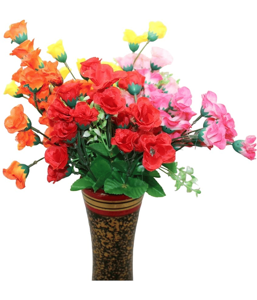 Hidooa - Multicolor Rose Artificial Flower ( Pack of 4 ) view 2