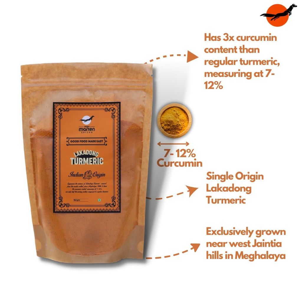 Nilgiri Marten Lakadong Turmeric (Haldi Powder), 7-12% Curcumin, Meghalaya view 2