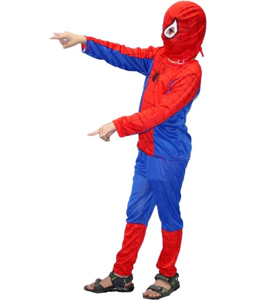 Kaku Fancy Dresses Spider Super Hero Costume -Red & Blue, 7-8 Years, for Boys view 2