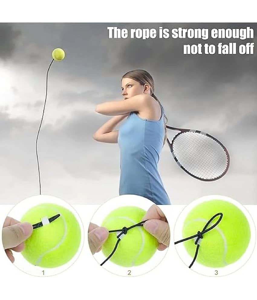 HORSE FIT Tennis Trainer Rebound Ball with String Balls, Solo Tennis Training Equipment for Self-Practice, Portable Tennis Practice Training Tools for Adults, Kids, Beginners Sport Exercise (Multicolor) view 2