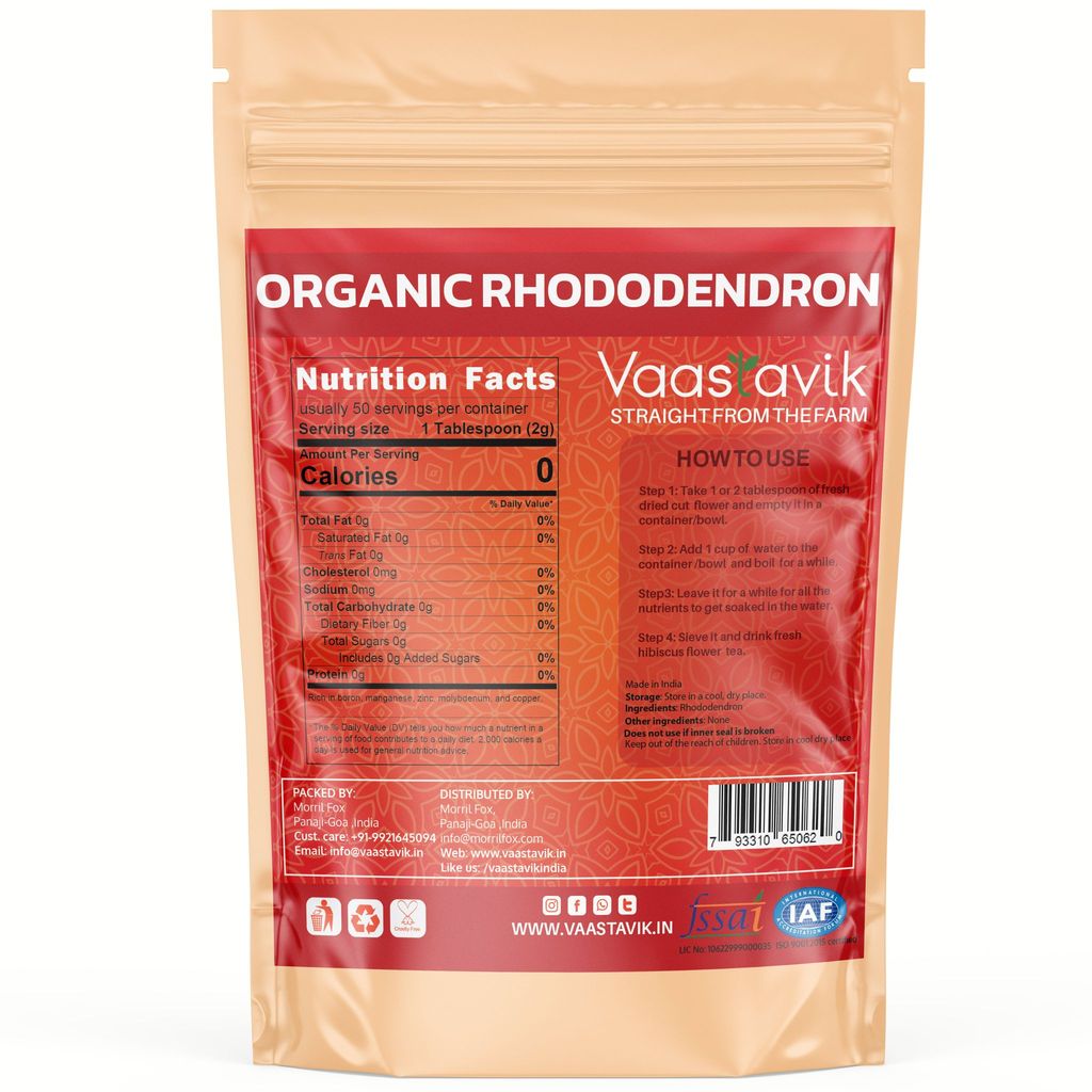 Vaastavik Red Rhododendron Flower Tea 100gm view 2