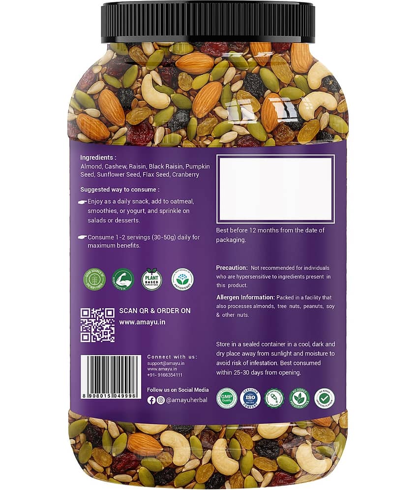 AMAYU Healthy Premium Mixed Nuts with Dry Fruits - 900g view 2