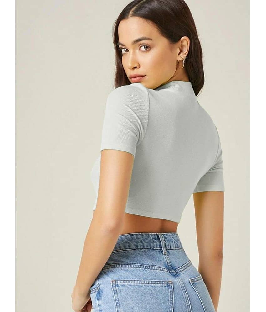 Dream Beauty Fashion Women's Polyester Crop Top ( White ) view 2