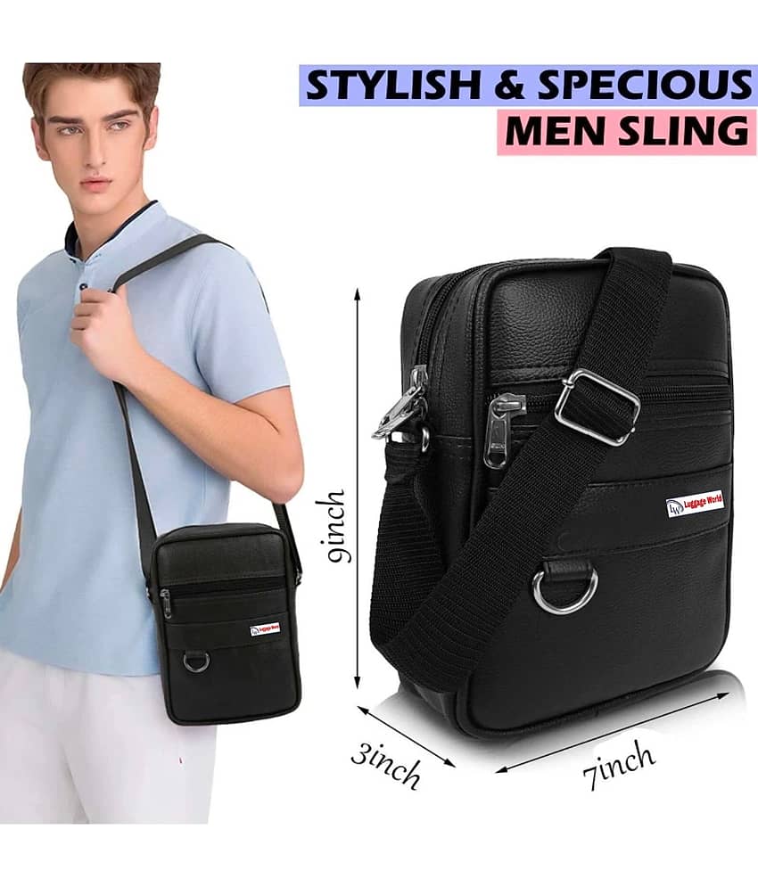Luggage world 15 Ltrs Black Sling Bag for Unisex view 2