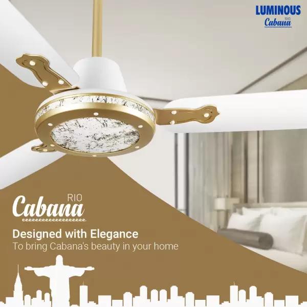 Luminous 1200MM Rio Cabana Cristo White 1200 MM 3 Blade Ceiling Fan (White Cristo, Pack of 1) view 2