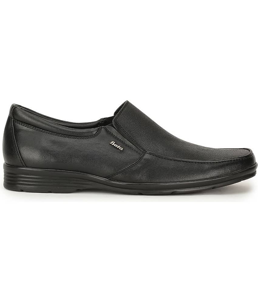 Bata Black Men's Slip On Formal Shoes view 2