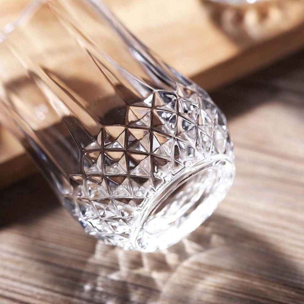European Premium Crystal Juice and Water Glasses | 240 ML | Long Elegant Drinking Tumbler | Stylish Round Highball Glass for Cocktails, Mocktail | view 2