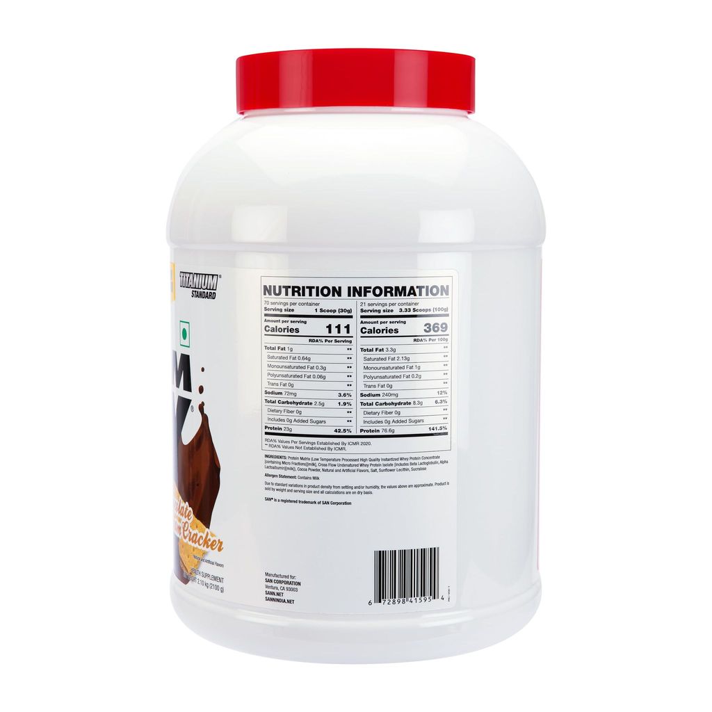 San Nutrition 100% Pure Titanium Whey Protein Powder | 23g protein | Concentrate & Isolate | view 2