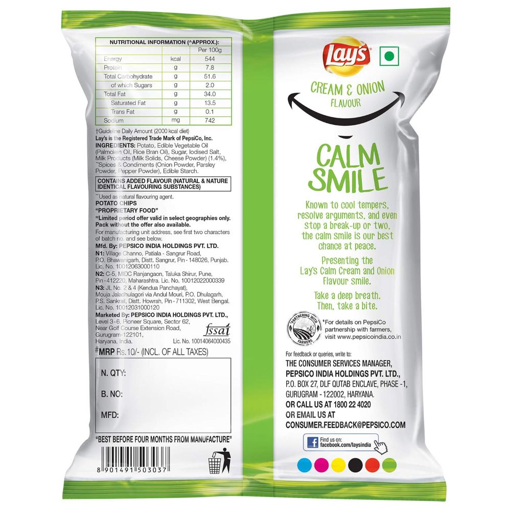 Lay'S American Style Cream & Onion Chips 30 Gms view 2