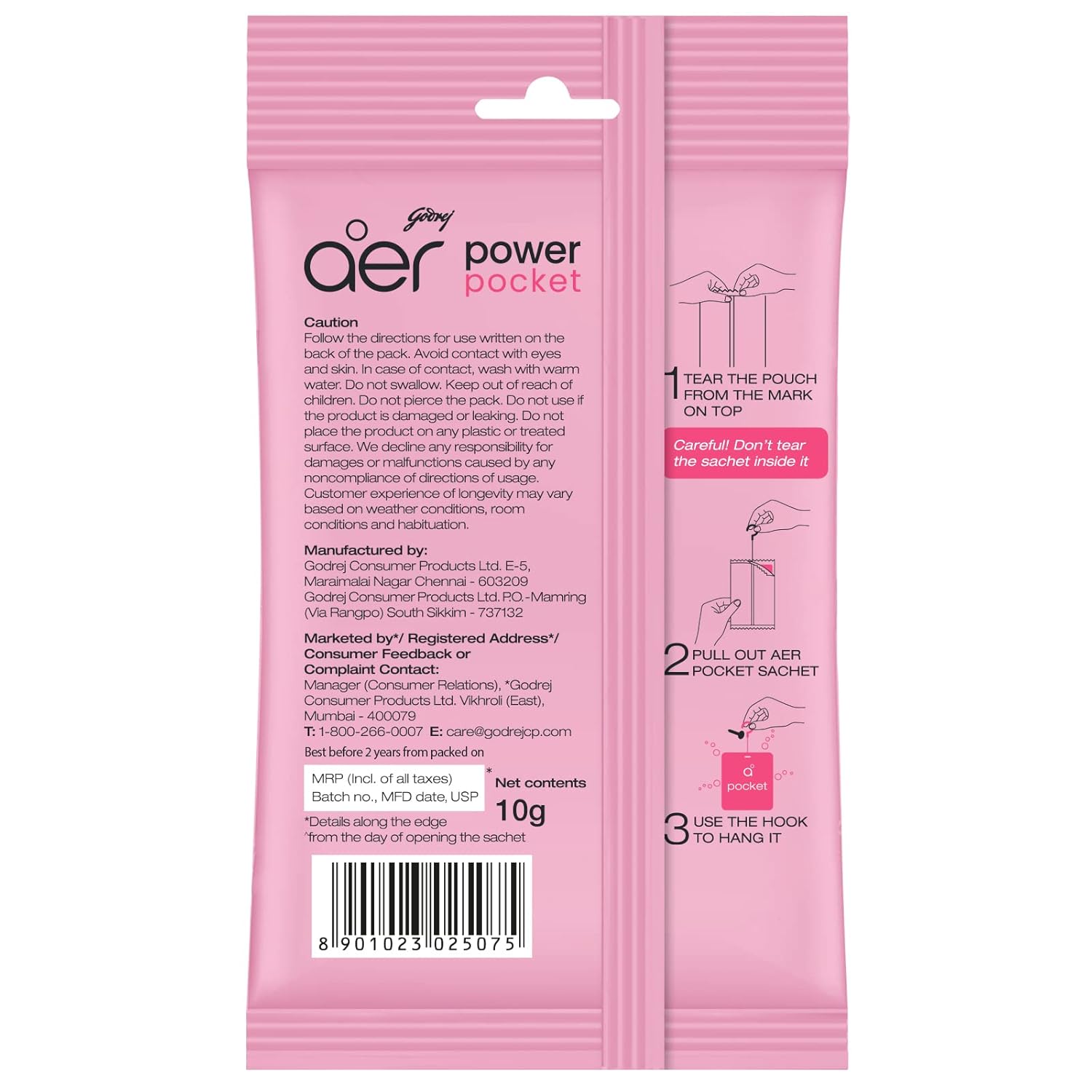 Godrej Aer Power Pocket Bathroom Fragrance - Fresh Blossom 10g (Pack of 6) view 2