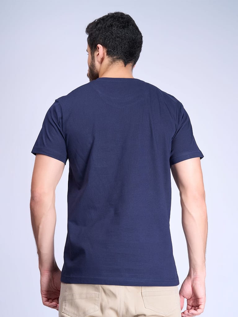 Mens 100% Cotton Starry night navy Half Sleeves Expert Tee - ET7 view 2