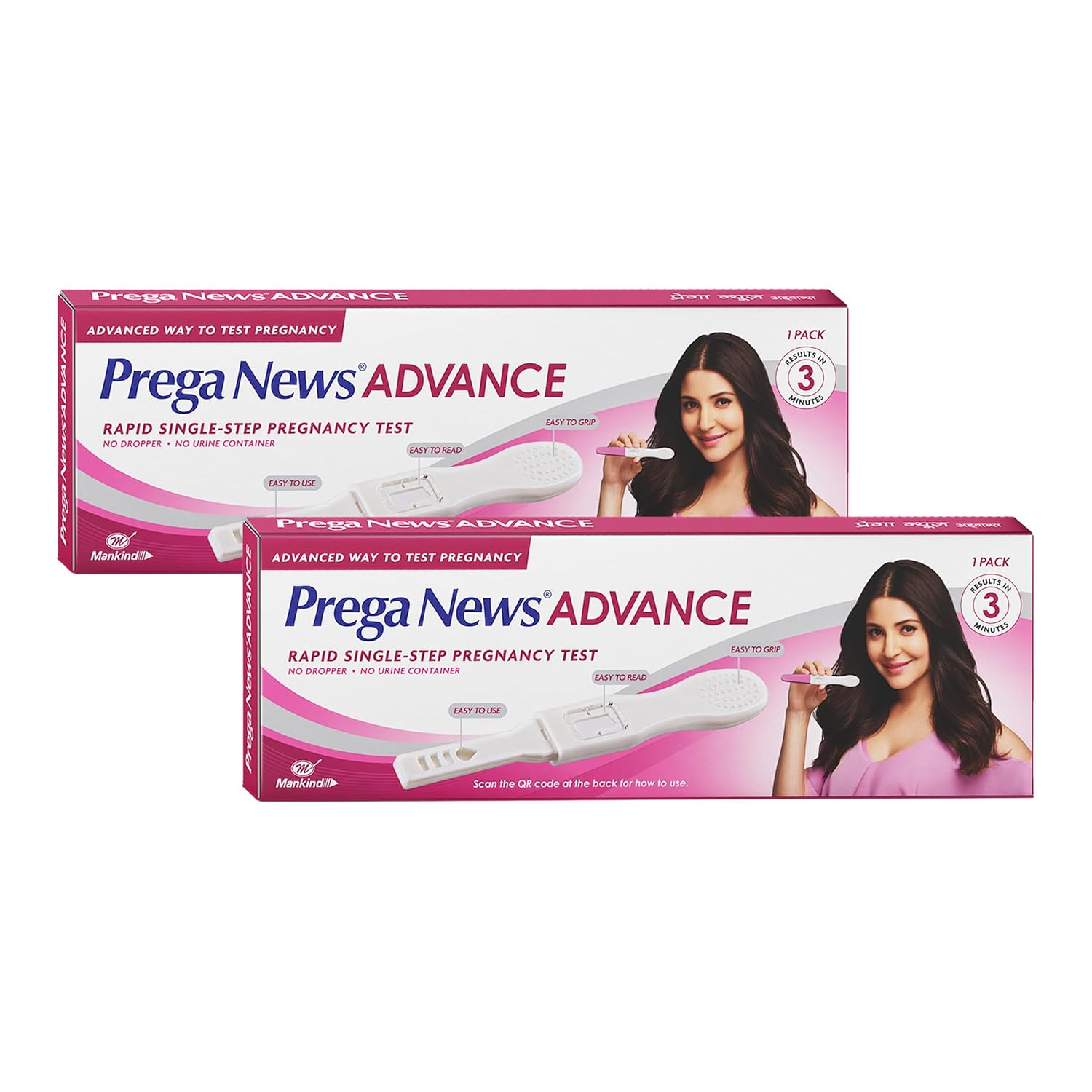 Mankind Prega News Advance HCG Home Pregnancy Test Midstream Urine Test Kit One Step Pregnancy Test Easy to Use Accurate Result in Just 3 Minutes Pack of 5 view 2
