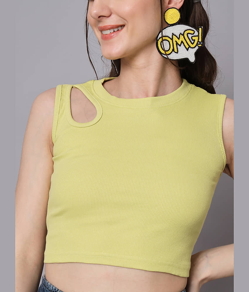 The Dry State Women's Cotton Crop Top ( Green ) view 2