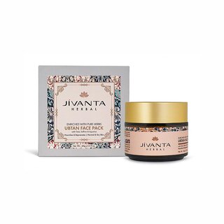 Jivanta Herbal Ubtan Face Pack Powder for Dry/Normal Skin Fights Acne, Brightening Depigmentation Tan Removal