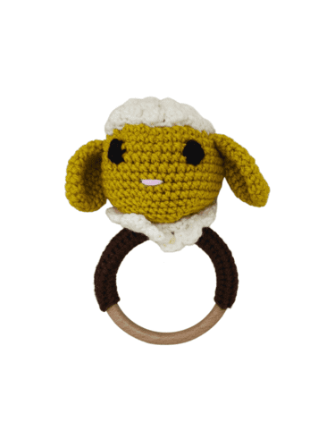 Rattle Sheep Crochet Toy view 2