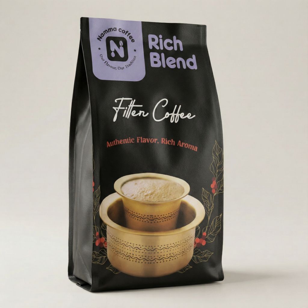 Namma Coffee - Rich Blend Filter Coffee Powder - 90% Coffee, 10% Chicory | Authentic South Indian Filter Coffee | Freshly Roasted, Strong And Aromatic