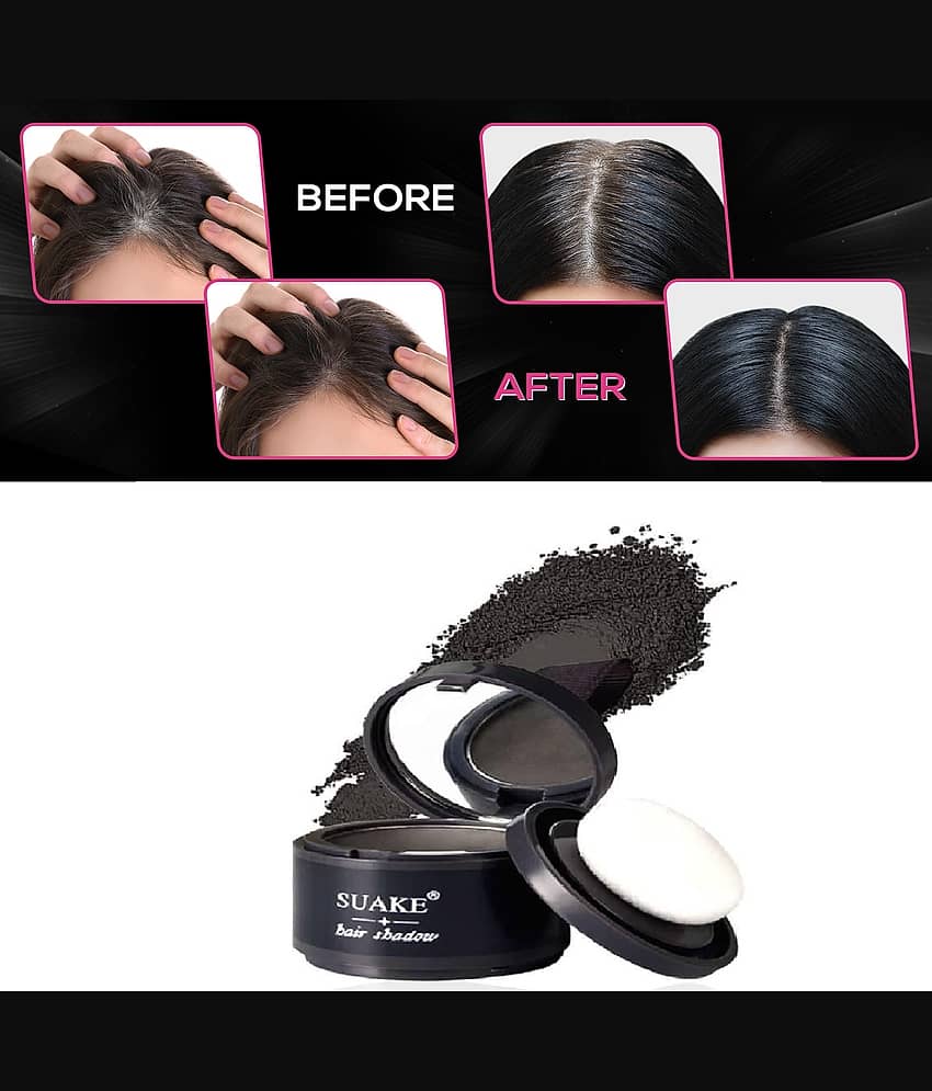 GHAR SOAPS Helps Cover Grey Roots & Bald Spots Instantly -4gm Cover-Hair Powder-Black Brow Powder Black Black 4 g view 2