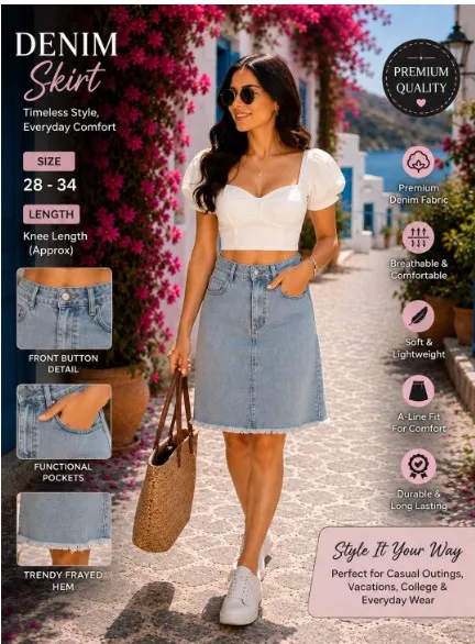 Branded Denim Skirt