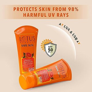 Lotus Herbals Safe Sun Vitamin C Matte Gel Daily Sunscreen Spf 50 Pa+++ Paraben Free 75G ( Pack Of 2 ) view 2