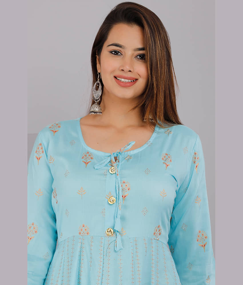 AVEITH - Wine Rayon Women's Anarkali Kurti ( Pack of 1 ) view 2