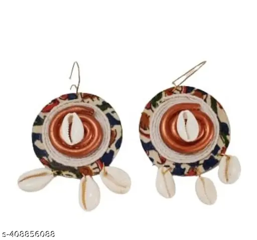 Traditonal fabric earring view 2