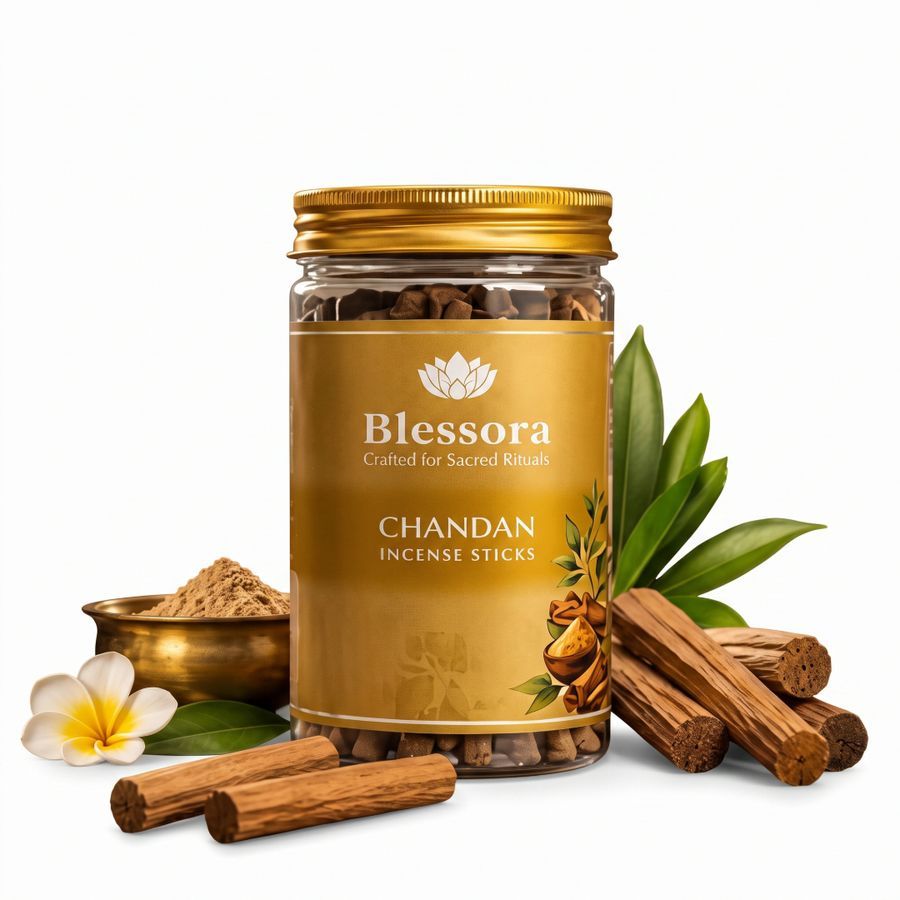 Incense Sticks - Chandan Bambooless Smokeless Agarbatti for Pooja Meditation & Home Fragrance (45 Sticks) view 2