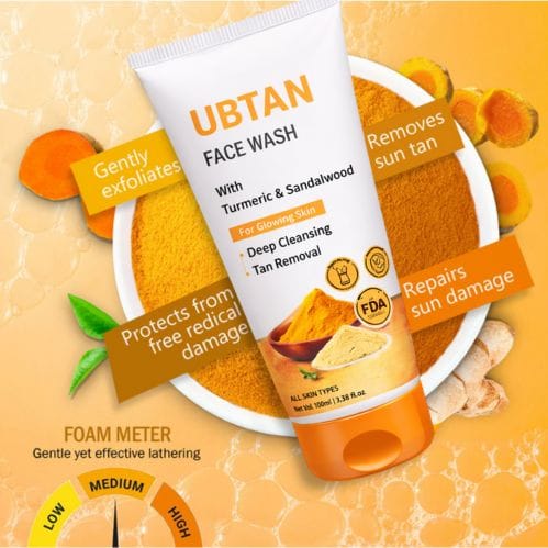 Ubtan Face Wash for Women and Men (100ml) Pack of 1 – Tan Clear Ubtan Face Cleanser with Turmeric & Ubtan for Clean Glowing Skin, Acne & Dark Spots view 2