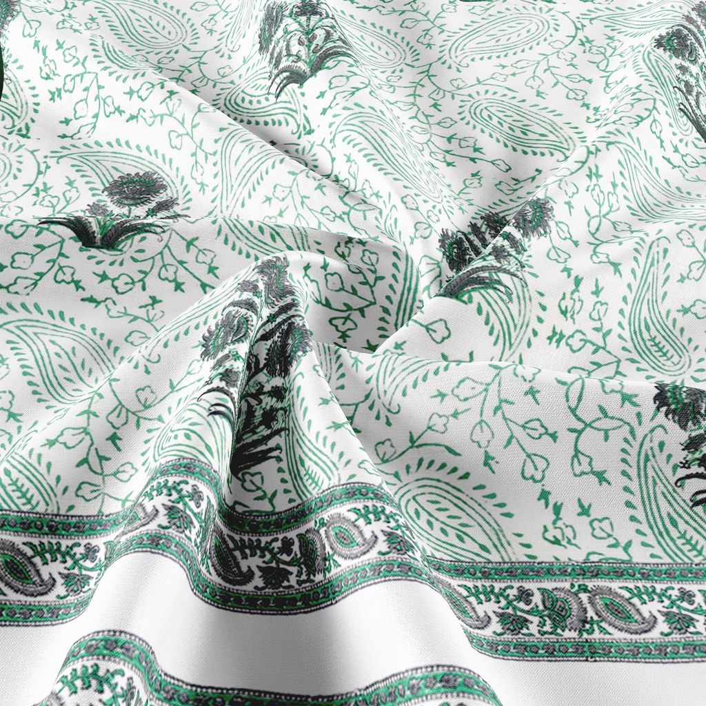 Cotton Blanket - Single Dohar ( 60 x 90 Inches) Green Bouquet view 2