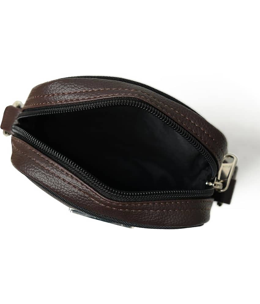MATRICE - Brown Textured Messenger Bag view 2
