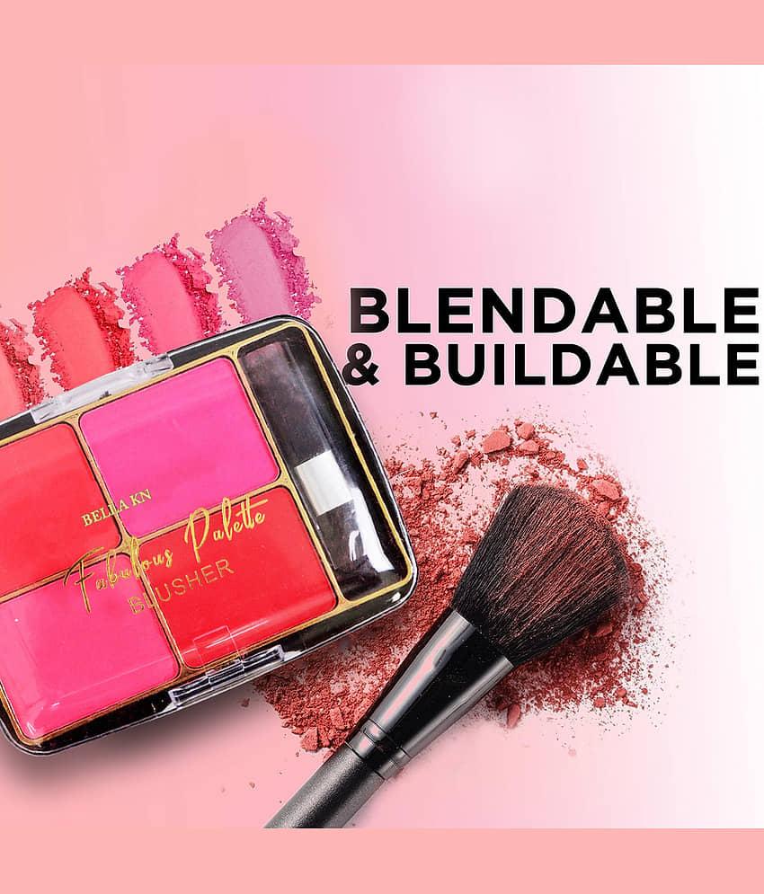 Adbeni Fabulous Blusher Palette 14gm | Matte Natural Glow Sweeps on Evenly (Shade-02) view 2