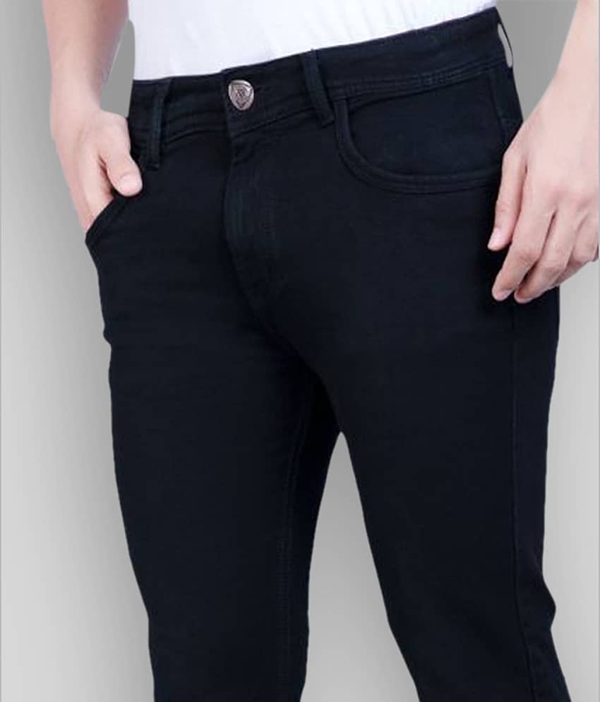 HJ HASASI - Black 100% Cotton Regular Fit Men's Jeans ( Pack of 1 ) view 2