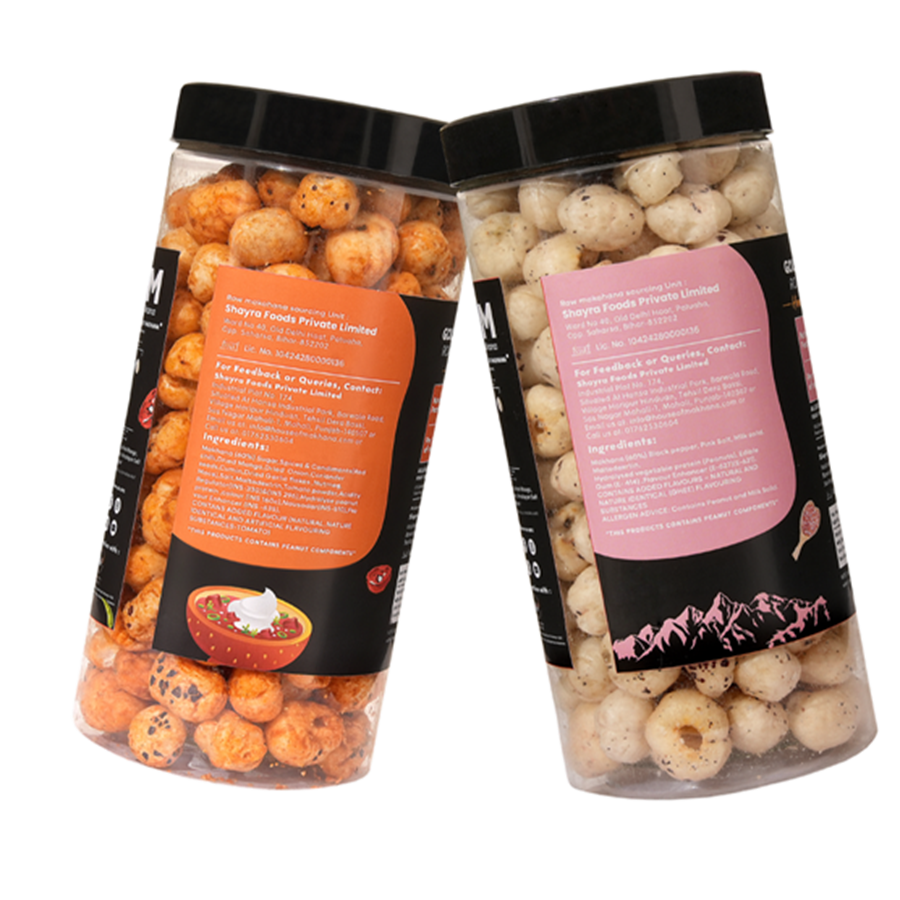 GOURMET MAKHANA Roasted in Olive Oil | Flavors Himalayan Salt and Pepper & Peri Peri | Combo Of 2, 65g Each. - 130 gm view 2