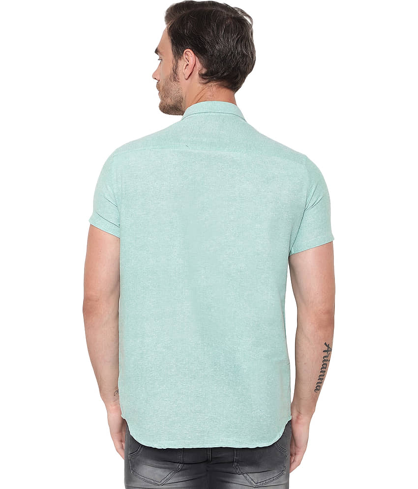 Latest Chikan - Green Cotton Blend Regular Fit Men's Casual Shirt (Pack of 1) view 2