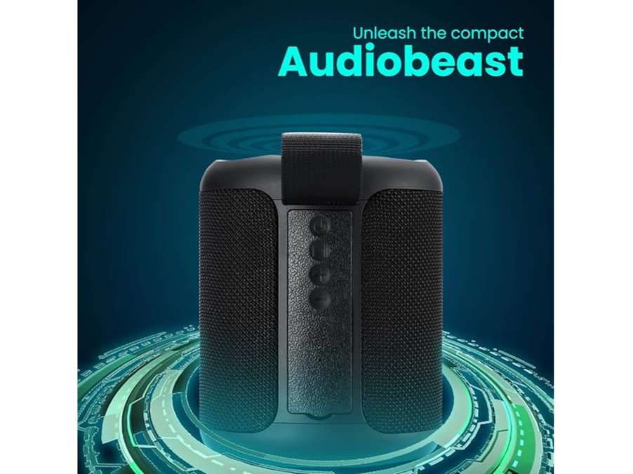 Portronics SoundDrum P 6-7 Hour Playback, In Built Mic, USB Slot, Type C Charging - Black view 2
