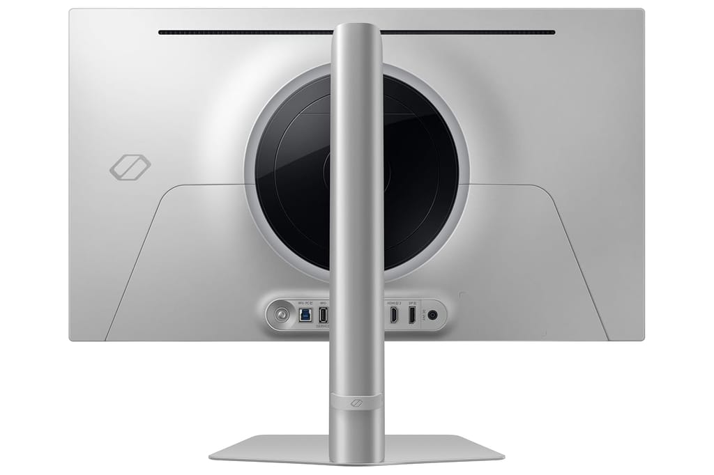 Samsung 27" (67.8 cm) Odyssey G6 OLED 2K Gaming Monitor|QHD 2560 x 1440|240 Hz|0.03ms| OLED Safeguard+|FreeSync Premium Pro|Nvidia G-Sync|Height-Tilt-Pivot Adjustable Stand|LS27DG610SWXXL|Silver view 2