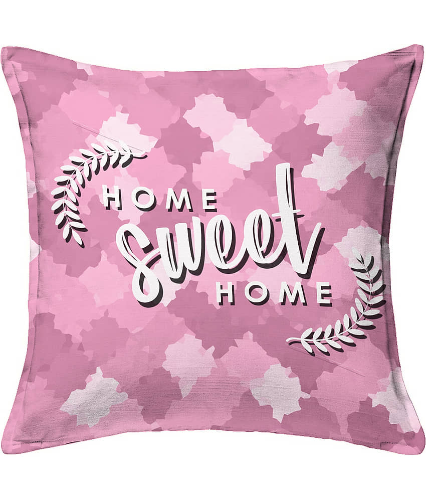Houzzcode - Water Repellent Pink Polyester Pillow Covers 40x40x3 ( Pack of 1 ) view 2