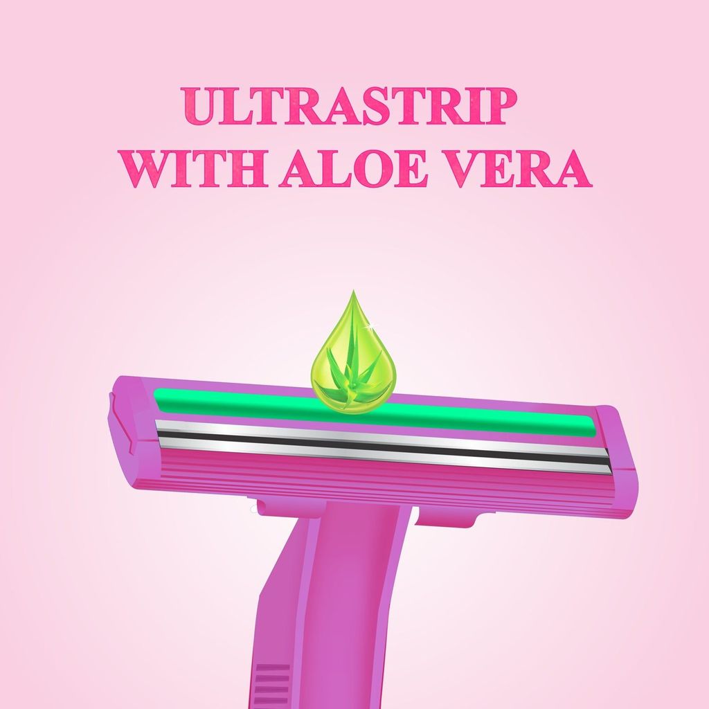 VI-JOHN Women Feather Touch Twin Blade Shaving Razors With Lubricating Aloe Vera Strip(Contain 5 Pcs) view 2