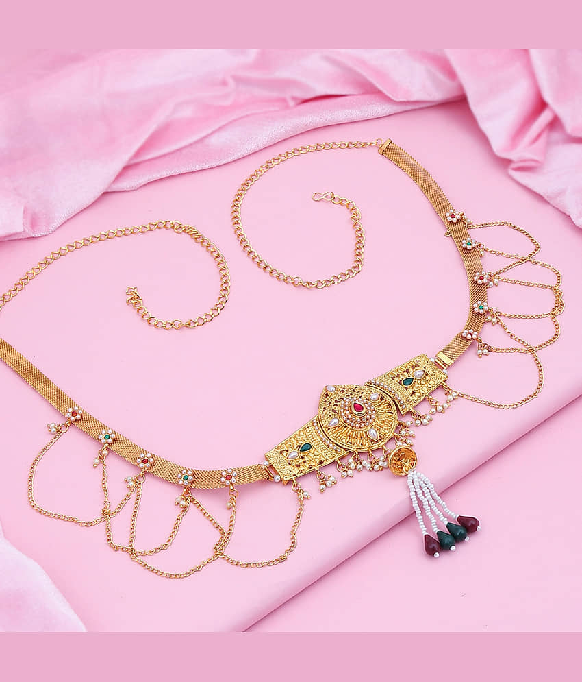 Sukkhi Alluring Pearl Gold Plated Kamarband For Women view 2