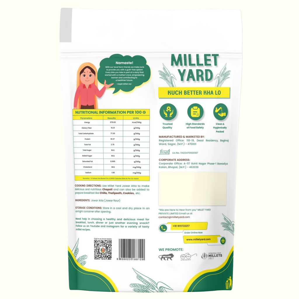 MILLET YARD Jowar Atta | Jowar Flour 500 Gms view 2