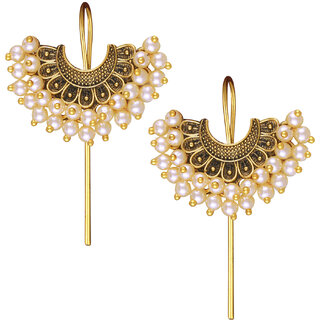 Vivastri Elite Charming Green ear cuff Pearl Earring for Women and Girls [VIVA2665ERG] view 2