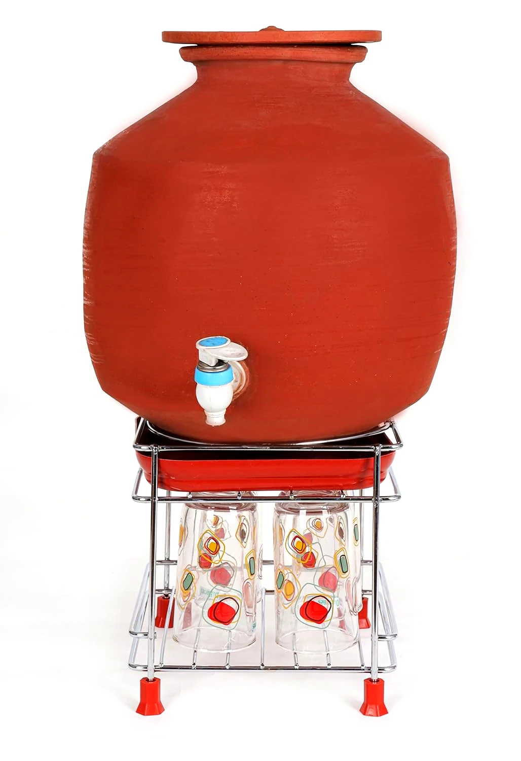 Round Surface Matka Stand for Water Pot | Pot Stand for Utensils | Steel Matka Stand for Kitchen | Water Pot Stand for Kitchen | 8 x 8 x 7.5 Inch by Ruhi Import Store view 2