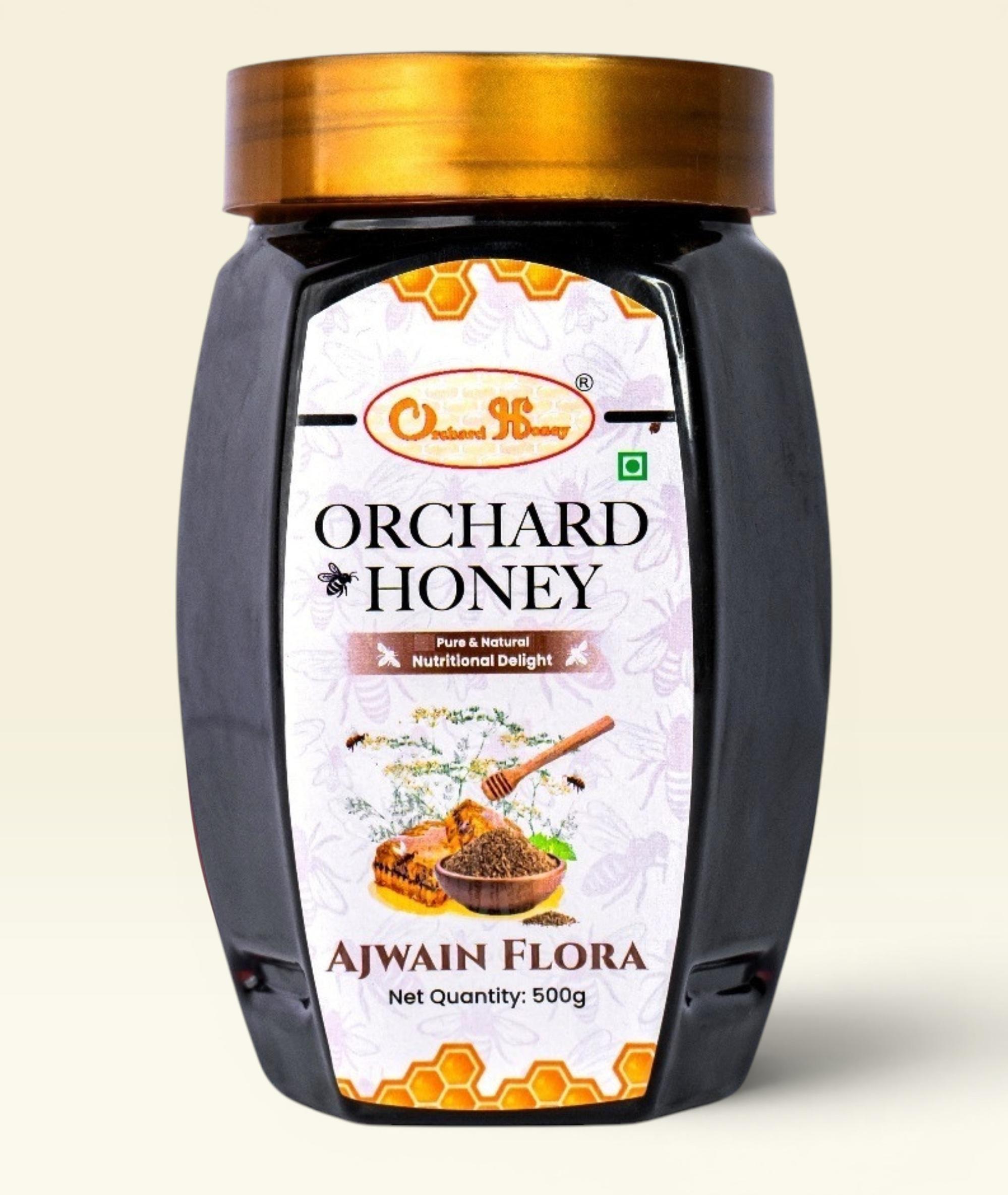 Orchard Honey Ajwain Flora Honey Pure & Premium Honey for Immunity Original Fresh Honey 500gm