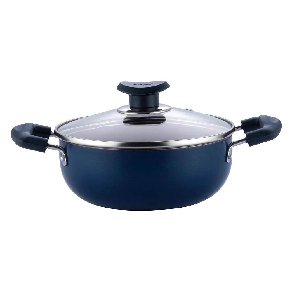 Vinod Zest Non-Stick Deep Kadai With Glass Lid (Size - 20cm/2.0ltr) by Mahavir Home Store