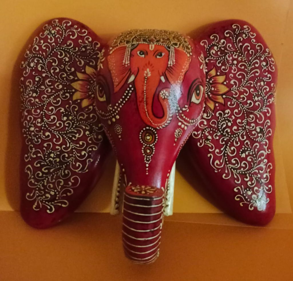 Daksh Art and Crafts decorative Wooden Elephant Head | Wall Hanging | Wall Decor for Home & Office Decor I Living Room I Guest Room I Showpiece view 2