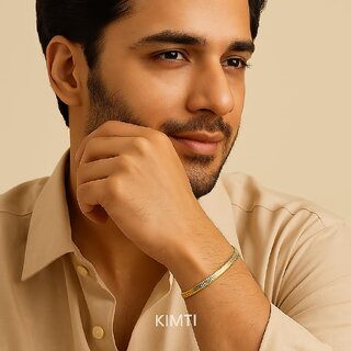 KIMTI 18k Gold Plated Men Bracelet (Gold, Snake Chain) view 2