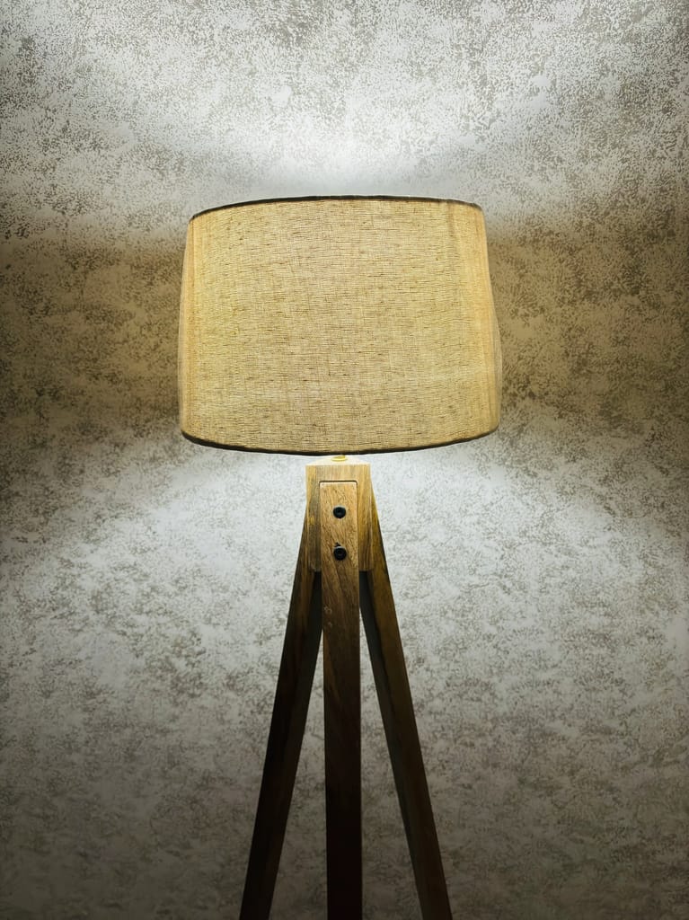 Wooden Floor Lamp, 3-Leg Lamp view 2