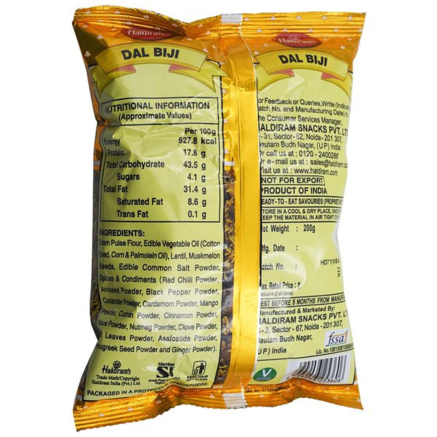 Haldiram's Dal Biji Namkeen, 200 G Pouch view 2